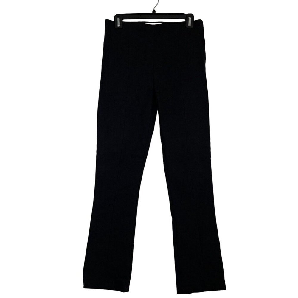 M.M. Lafleur Flat Front Straight Leg Black Side Zip Pants Size 6